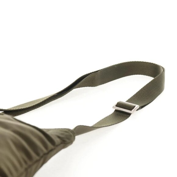 PRADA Pouch Shoulder Bag Nylon Khaki Silver Auth am9274V - Picture 9 of 16